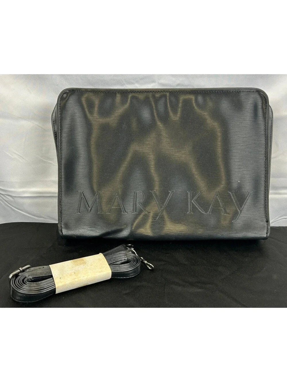 Mary Kay Black Cosmetic Travel Bag Organizer with Strap and Inserts